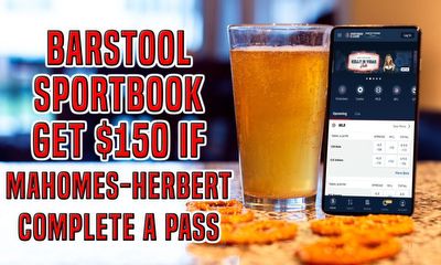 Barstool Sportbook: Bet $20, Get $150 if Mahomes-Herbert Complete a Pass