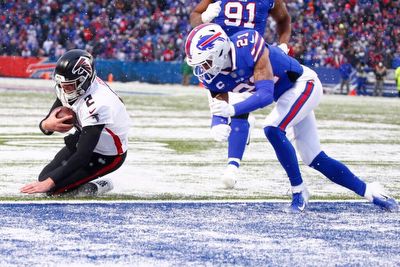 Bills’ grinding ground game and Matt Ryan’s costly taunting call finish off Falcons’ playoff hopes
