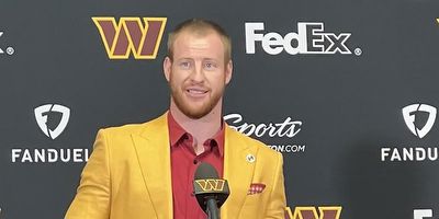 Internet clowns Commanders' Carson Wentz for hot dog outfit