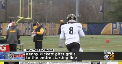 Steelers QB Kenny Pickett gifts starting offensive line grills
